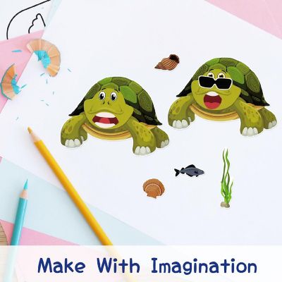 Wrapables Make Your Own Sticker Sheets, Diy Make A Face Stickers (24 Sheets), Wild Animals Image 2