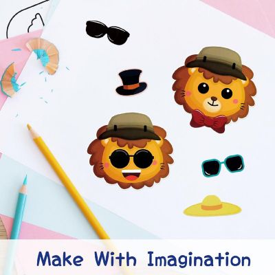 Wrapables Make Your Own Sticker Sheets, Make a Face 24 Sheets Zoo Animals Image 2