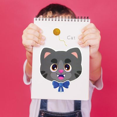 Wrapables Make Your Own Sticker Sheets, Make a Face Cats 24 Sheets Image 3