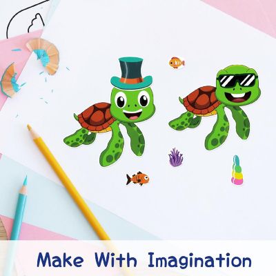 Wrapables Make Your Own Sticker Sheets Make a Face Sea Animals 24 Sheets Image 2