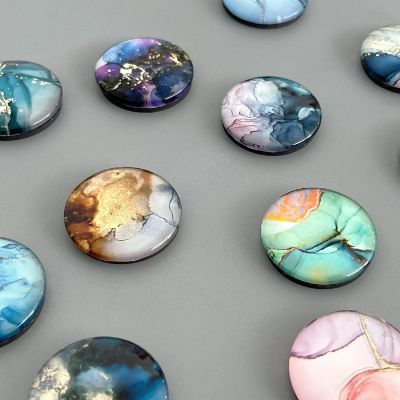 Wrapables Marble Rock Crystal Glass Magnets, Refrigerator Magnets (Set of 12) Image 2