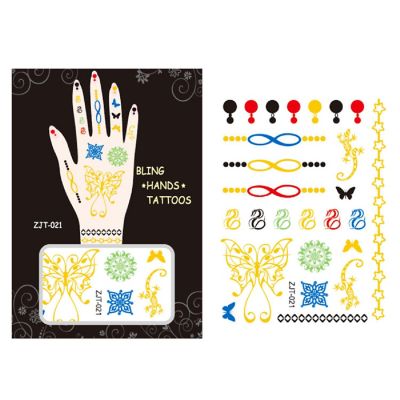 Wrapables Metallic Body Art Hand Tattoos, Carefree and Rebel Image 2