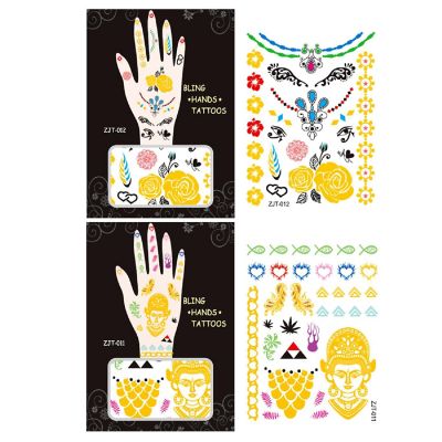 Wrapables Metallic Body Art Hand Tattoos, Exotic Image 1