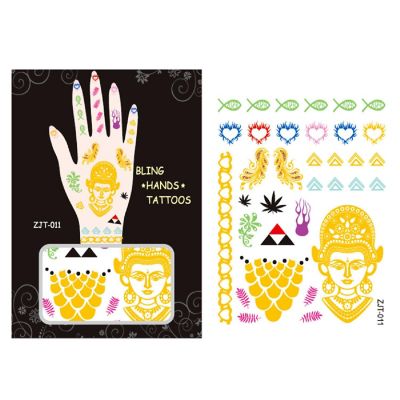 Wrapables Metallic Body Art Hand Tattoos, Exotic Image 1