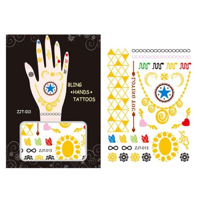 Wrapables Metallic Body Art Hand Tattoos, Loving You Image 1