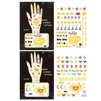 Wrapables Metallic Body Art Hand Tattoos, Romantic Image 1