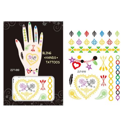 Wrapables Metallic Body Art Hand Tattoos, Sweet Heart Image 2