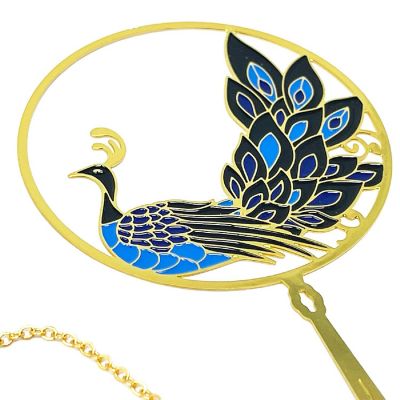 Wrapables Metallic Peacock Bookmark with Pendant Image 1