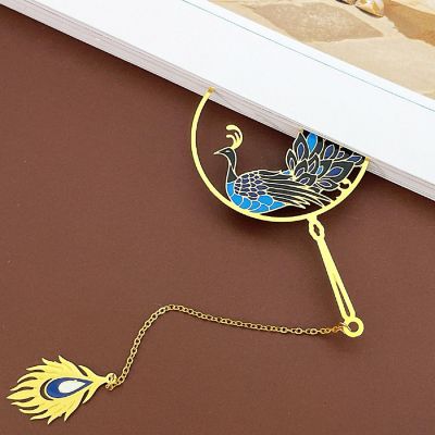 Wrapables Metallic Peacock Bookmark with Pendant Image 3