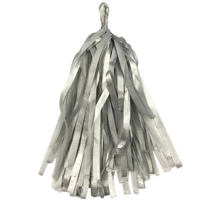 Wrapables Metallic Silver 14 Inch Tissue Paper Tassels Party Decorations Image 1