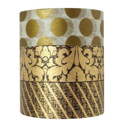 Wrapables Midas Touch 10M x 15mm Washi Masking Tape (set of 3) Image 1