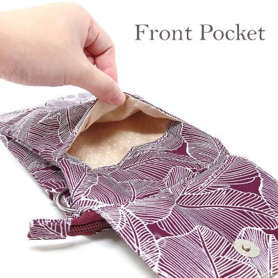 Wrapables Mini Crossbody Cell Phone Bag, Front Flap / Wine Leaves Image 1