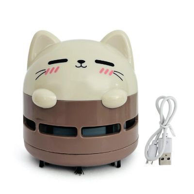 Wrapables Mini Portable USB Desktop Vacuum, Mocha Cat Image 1