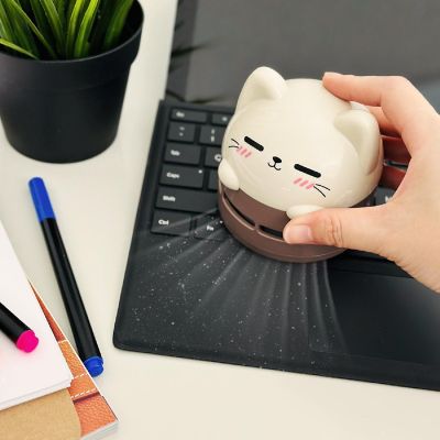 Wrapables Mini Portable USB Desktop Vacuum, Mocha Cat Image 3