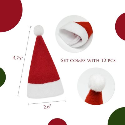 Wrapables Mini Santa Hat Silverware Holders, Wine Hats 12pc Image 1
