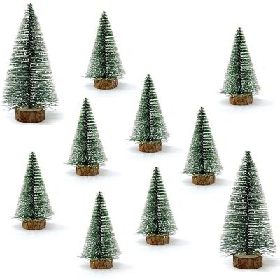 Wrapables Mini Snow Frost Tabletop Christmas Trees, 10pc Image 1