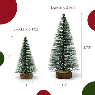 Wrapables Mini Snow Frost Tabletop Christmas Trees, 10pc Image 1