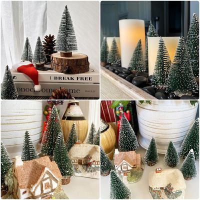 Wrapables Mini Snow Frost Tabletop Christmas Trees, 10pc Image 2