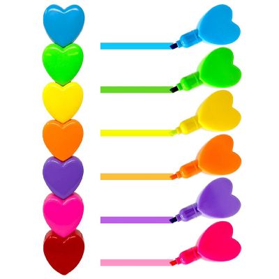 Wrapables Mini Stackable Highlighters, Cute Multi-color Markers, Hearts Image 1