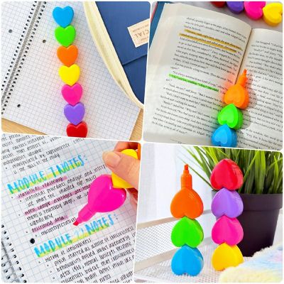 Wrapables Mini Stackable Highlighters, Cute Multi-color Markers, Hearts Image 2