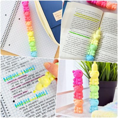 Wrapables Mini Stackable Highlighters, Cute Multi-color Markers, Teddy Bears Image 2