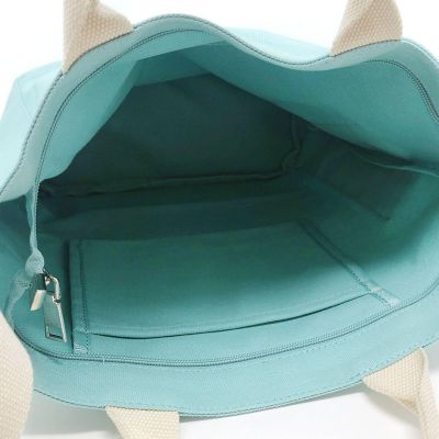 Wrapables Mint Green Canvas Tote Bag for Women, Casual Cross Body Shoulder Handbag Image 1