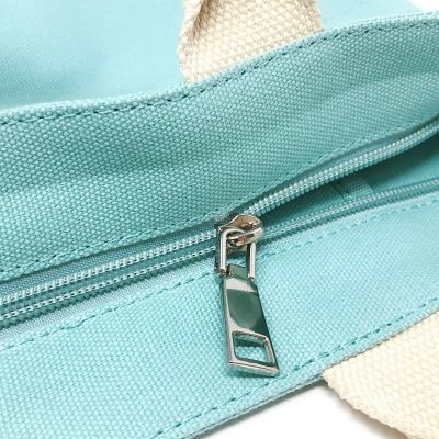 Wrapables Mint Green Canvas Tote Bag for Women, Casual Cross Body Shoulder Handbag Image 2
