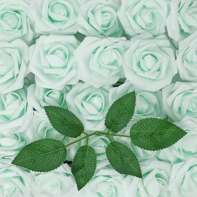 Wrapables Mint Real Artificial Flowers, Touch Latex Roses Image 1