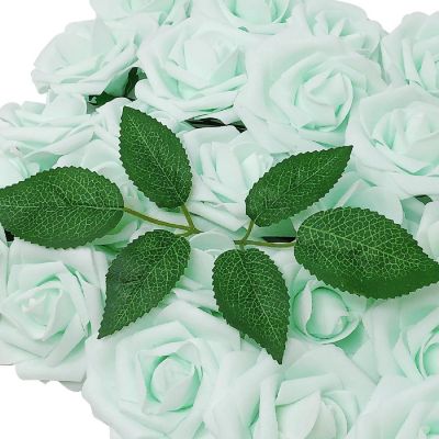 Wrapables Mint Real Artificial Flowers, Touch Latex Roses Image 1