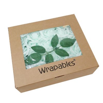 Wrapables Mint Real Artificial Flowers, Touch Latex Roses Image 3