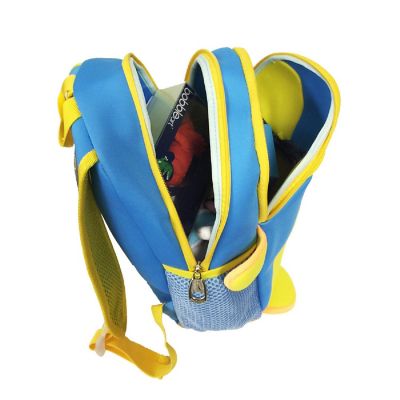 Wrapables Neoprene Fun Pals Backpack for Toddlers, Blue and Yellow Penguin Image 3