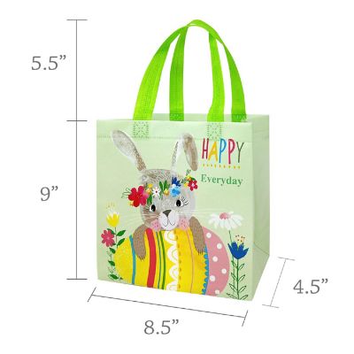 Wrapables Non-woven Easter Gift Bags, Easter Treat Bags for Egg Hunt (Set of 8), Bunnies Image 1