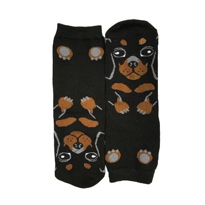 Wrapables Novelty Animal Print Crew Socks (Set of 5), Adorable Puppy Face Image 1