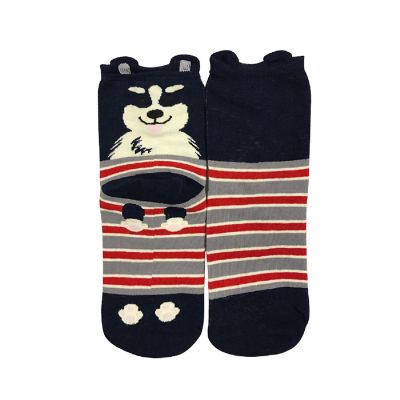 Wrapables Novelty Animal Print Crew Socks (Set of 5), Cute Doggy Image 3
