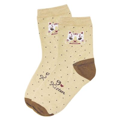 Wrapables Novelty Animal Print Crew Socks (Set of 5), Cute Kitties Image 3