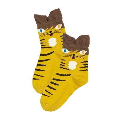 Wrapables Novelty Animal Print Crew Socks (Set of 5), Oh My Kitty Image 2