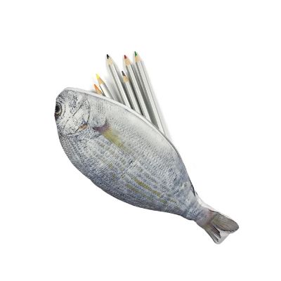 Wrapables Novelty Fish Style Pencil Case, White Image 2