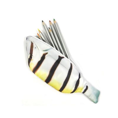 Wrapables Novelty Fish Style Pencil Case, Yellow Image 2