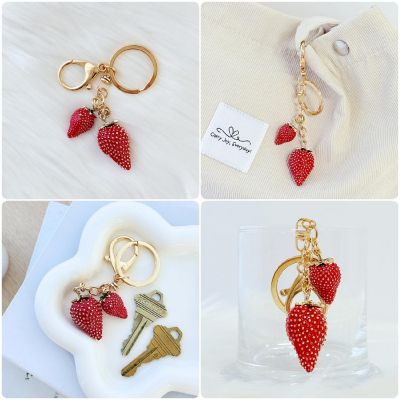 Wrapables Novelty Keychain and Bag Charm for Purse Handbag Backpack, Strawberry Image 2