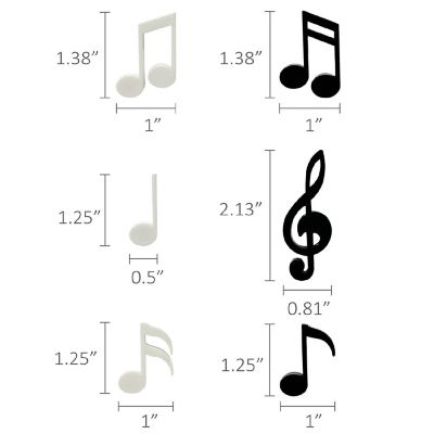 Wrapables Novelty Refrigerator Magnets for Kitchen, Whiteboards, Cabinets, and Lockers (Set of 12), Musical Notes Image 1