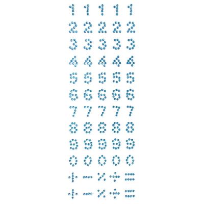 Wrapables Numbers Adhesive Rhinestones, Blue Image 1