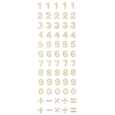 Wrapables Numbers Adhesive Rhinestones, Champagne Image 1