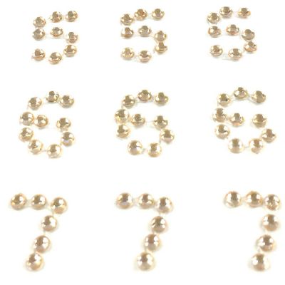 Wrapables Numbers Adhesive Rhinestones, Champagne Image 1