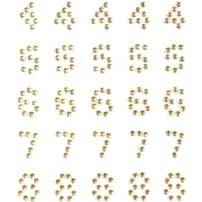 Wrapables Numbers Adhesive Rhinestones, Champagne Image 2