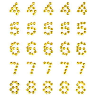 Wrapables Numbers Adhesive Rhinestones, Gold Image 2