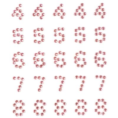 Wrapables Numbers Adhesive Rhinestones, Pink Image 2
