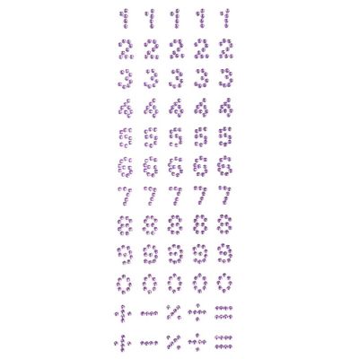 Wrapables Numbers Adhesive Rhinestones, Purple Image 1
