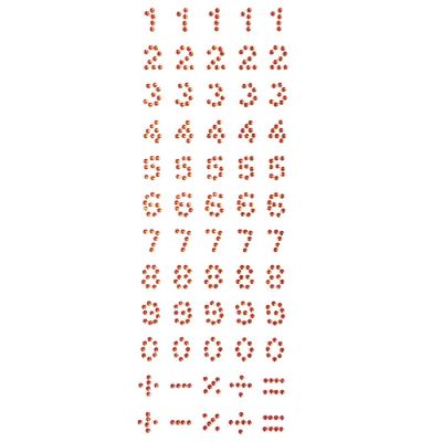 Wrapables Numbers Adhesive Rhinestones, Red Image 1
