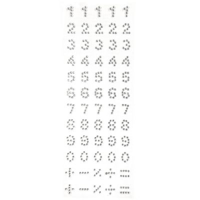 Wrapables Numbers Adhesive Rhinestones, Silver Image 1