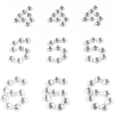 Wrapables Numbers Adhesive Rhinestones, Silver Image 1